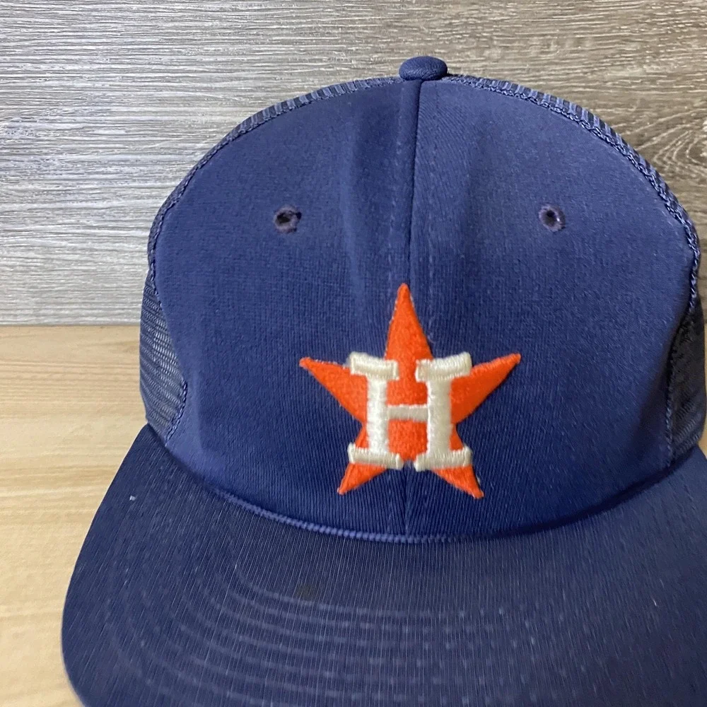Vintage Houston Astros Hat Cap Snap‎ Back MLB Baseball Trucker Mens 80s